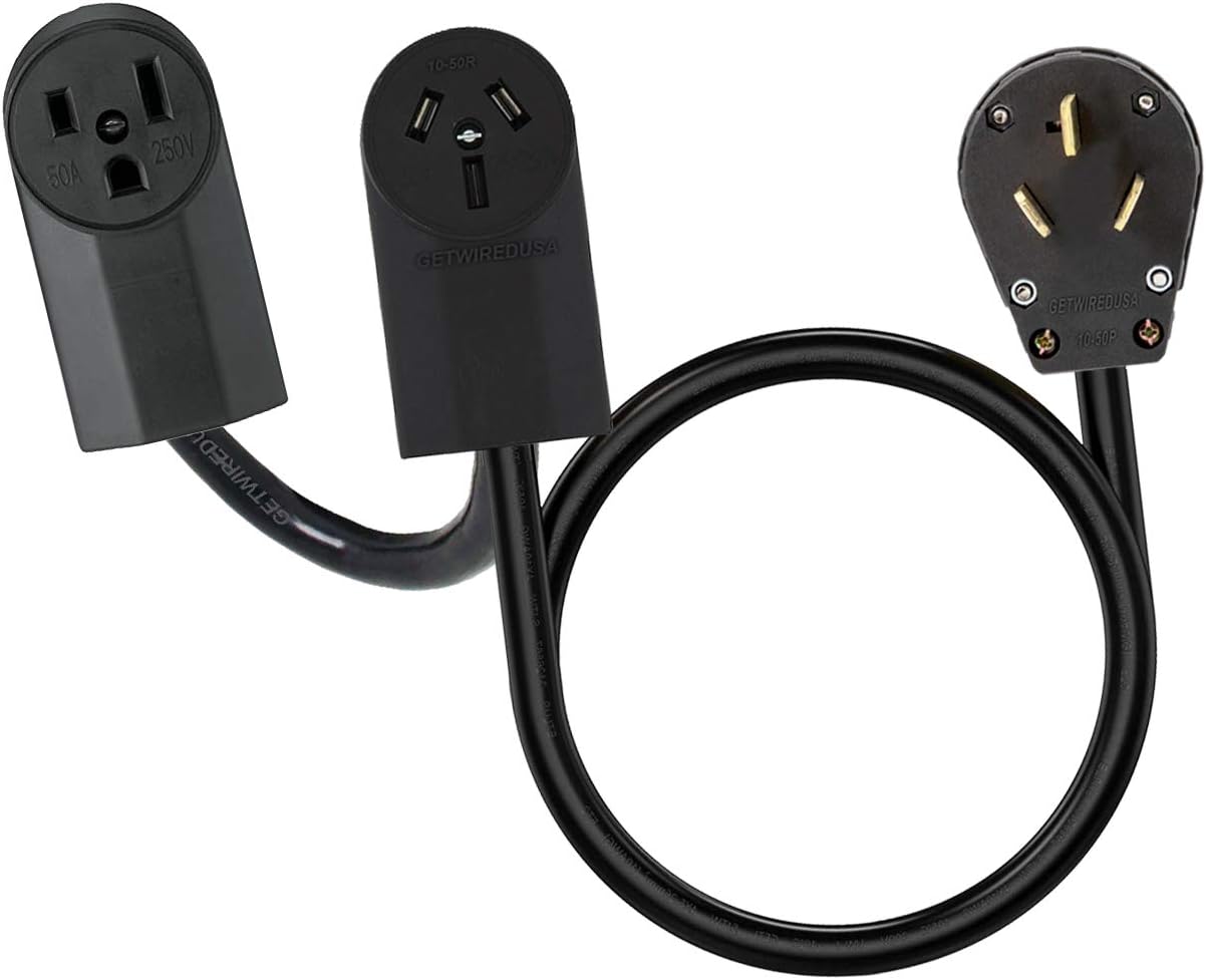 Y Adapter 2Way Connector 1050P Male 3Pin Stove Oven Range Plug To 10