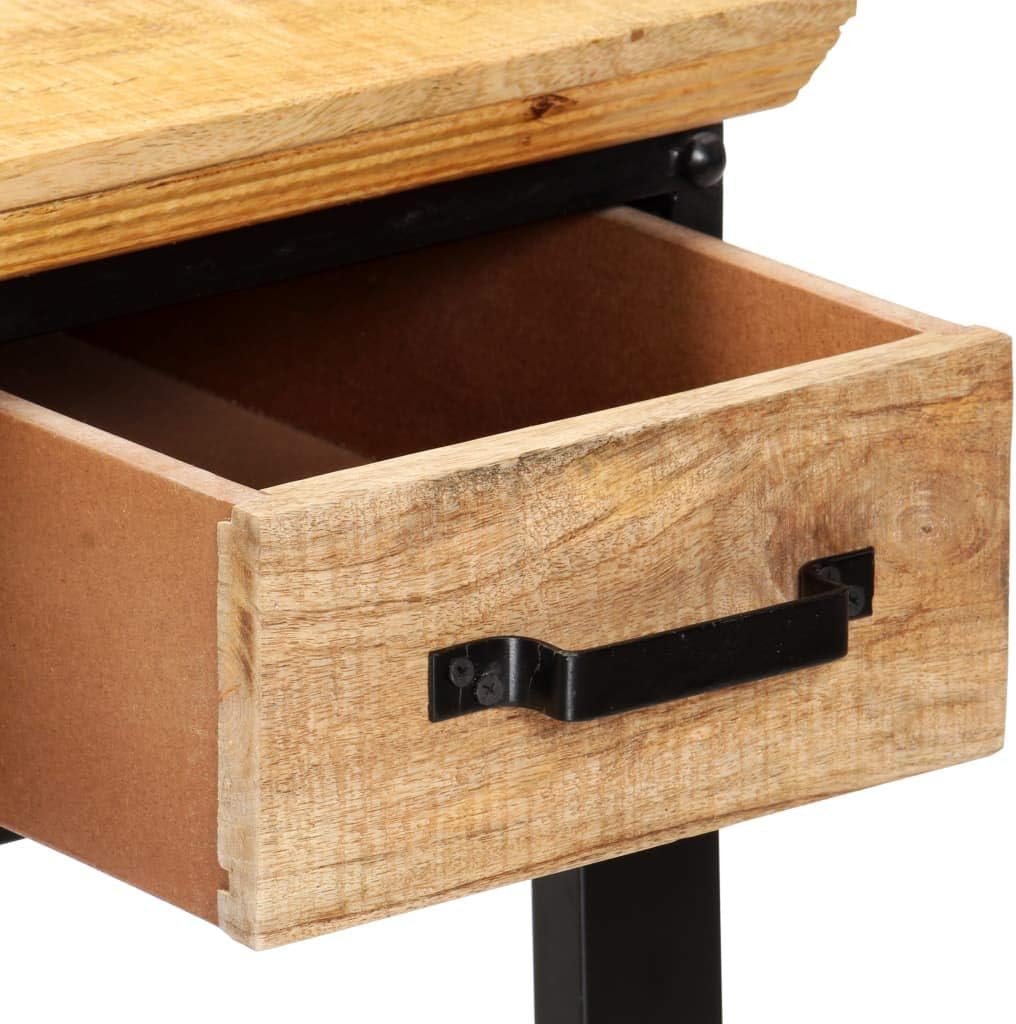 vidaXL Writing Table, Computer Desk with 2 Drawers, Study Table for Home Office, Workstation Table, Industrial Style, Solid Mango Wood