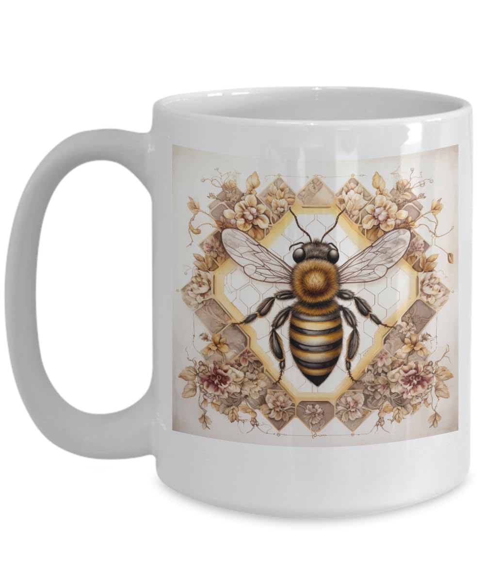 Heartland Hive Coffee Mugs, Honeybee Coffee Mug, Bee Ceramic Mug, Bee Mug Coffee Cup