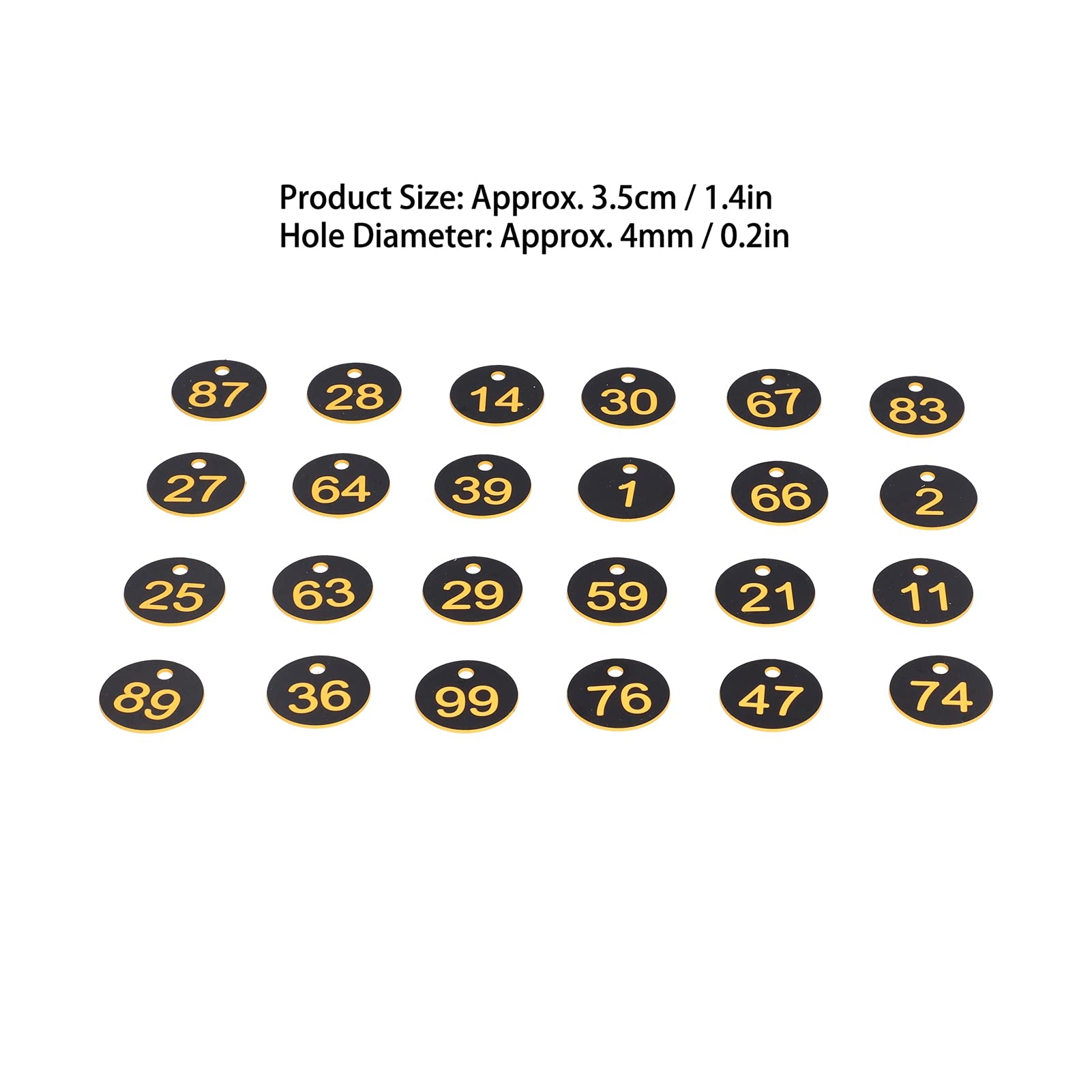 Étiquette Numérotée 100 Pièces, étiquette Numérotée Ronde étiquettes de Ruche étiquettes de Marqueur de Signe ABS avec Accessoire D'apiculture de Ferme de Trou Outils de Marquage (Noir+jaune)