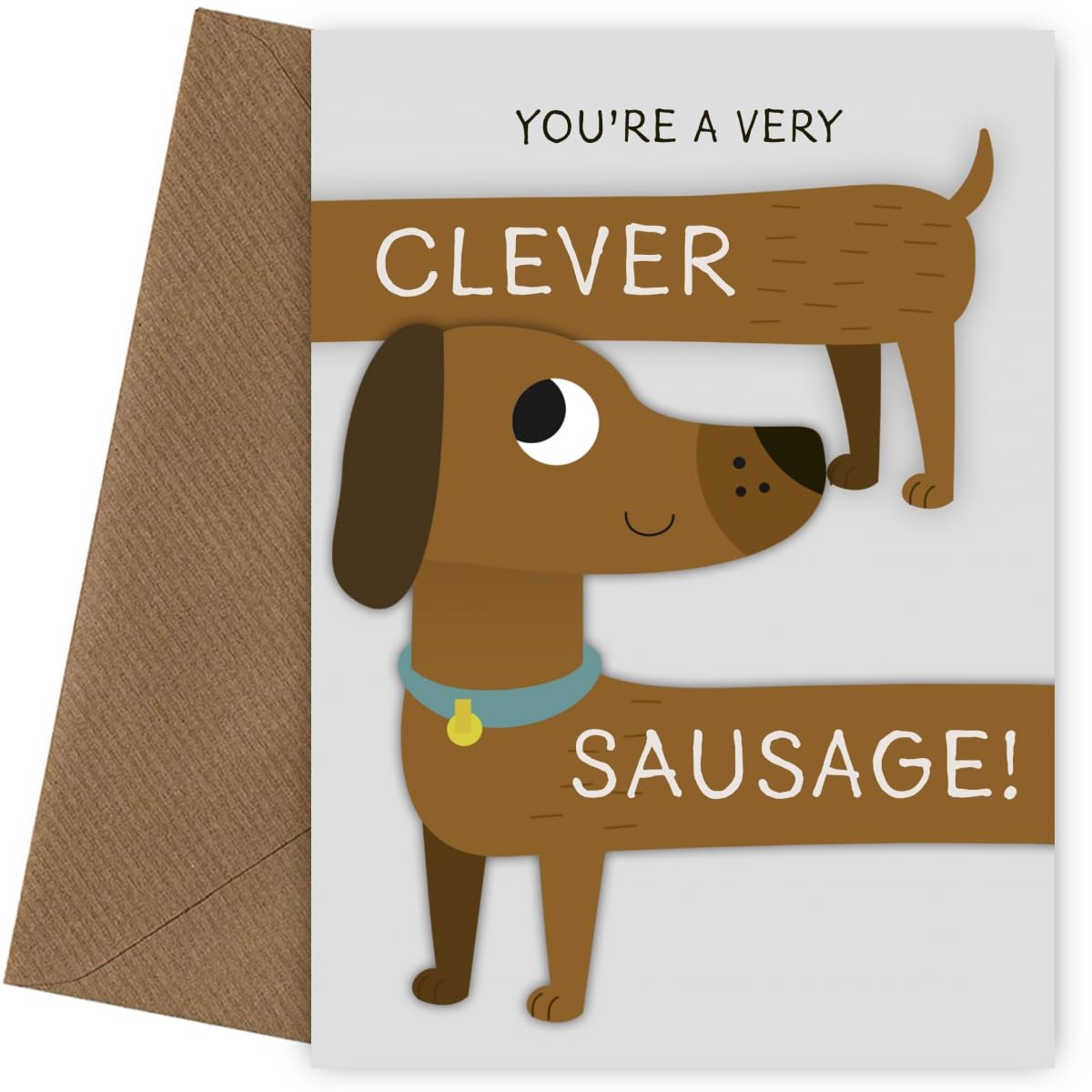 Well Done Card - Clever Sausage - Congratulations You Did It So Proud of You Card for Graduations, Exams, New Jobs, Promotion