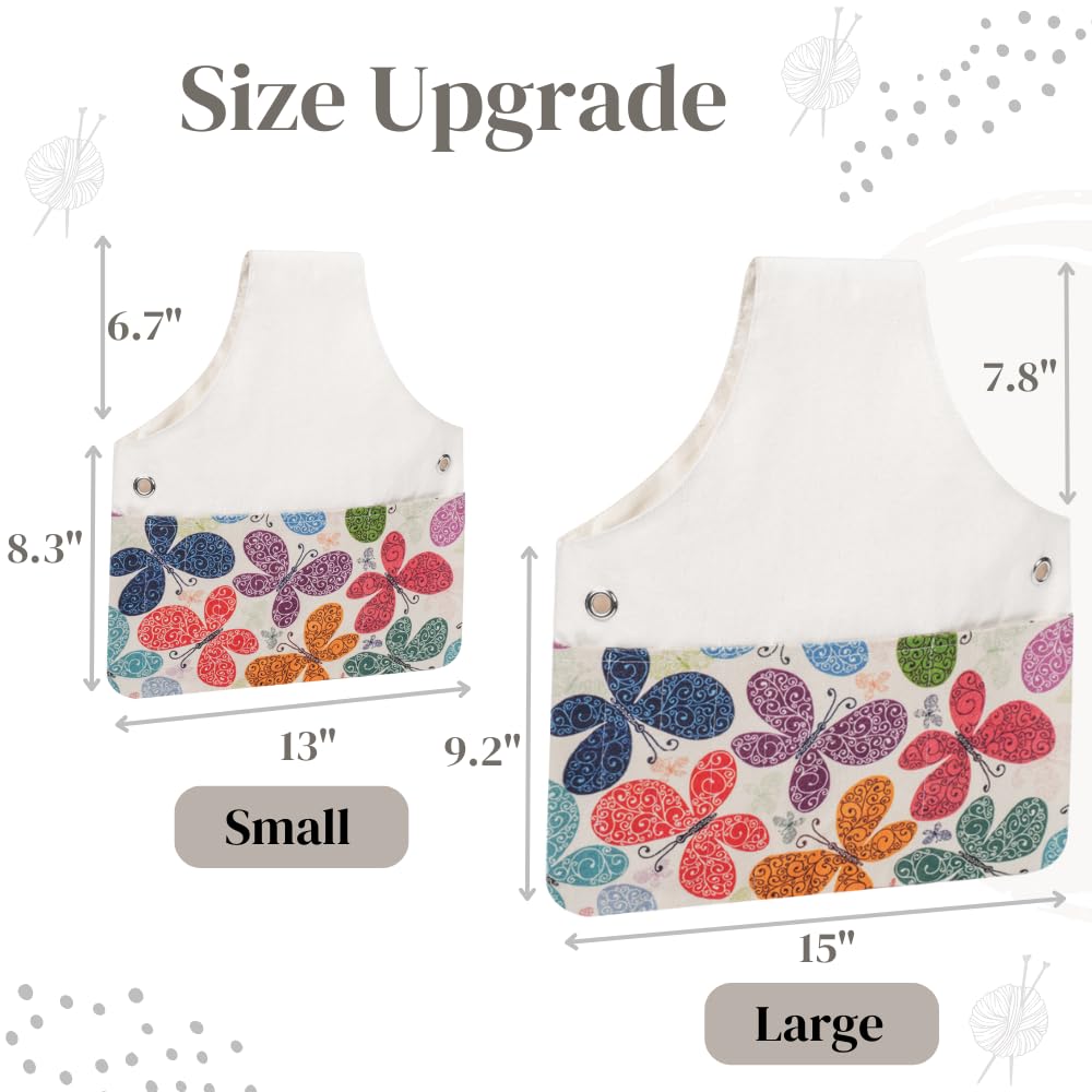 TOGETRUE Yarn Bag, Knitting Crochet Tote Bag, Lightweight Yarn Storage Bag Organizer, Travel Knitting Wrist Bag, Yarn Tote Bags for Crocheting, Holding Yarn, Knitting Needles (Butterfly)