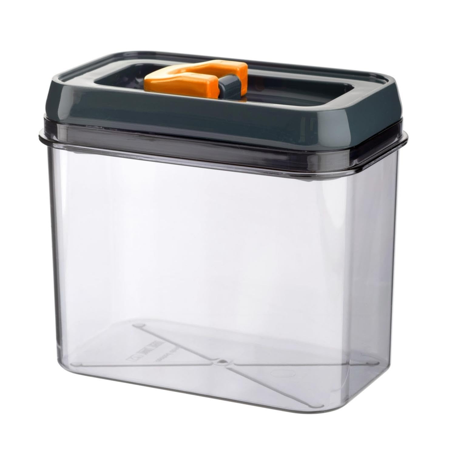 Homeshopa.com Orange Homeshopa Airtight Food Storage Containers, Kitchen & Pantry Organisation, Clear Plastic Canisters With Durable Click Seal Lid, Ideal For Pasta Cereal, Flour & Sugar (1, 1.2 Litres)