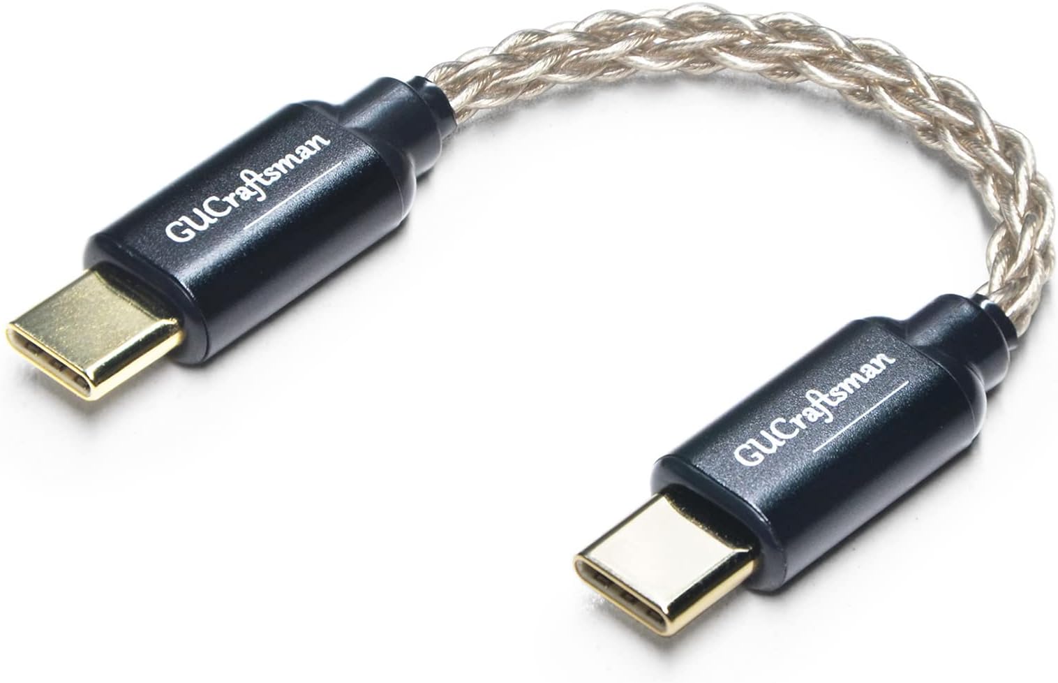 USB C Type C to Type C Headphone Amplifier Cable 6N Single Crystal Silver for FiiO BTR5 Q1 Q3 Q3s Qudelix (USB-C to USB-C)