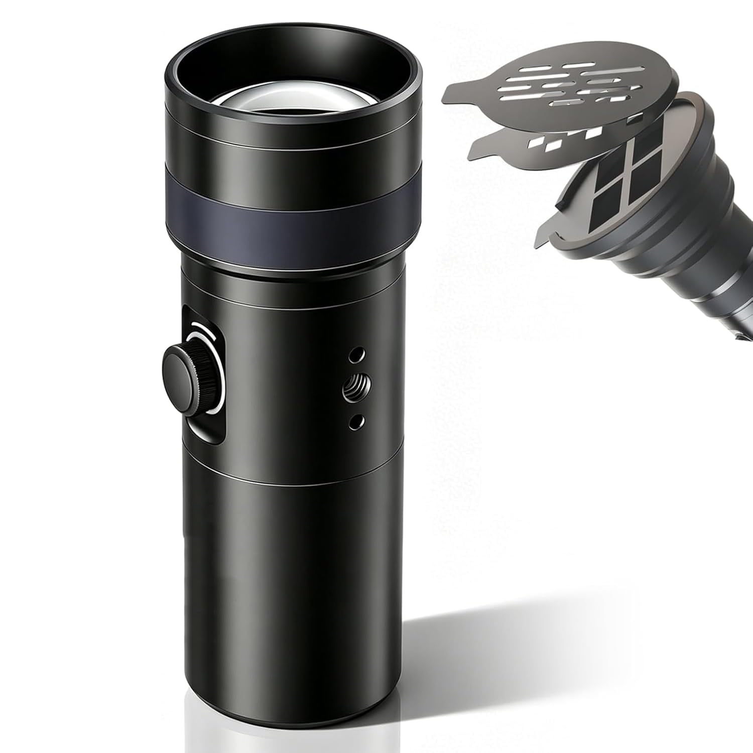 Faro da Fotografia RGB da 10 W, Torcia da Fotografia a 4 Colori, 4 modalità di Colore Personalizzate, con 20 GOBO magnetici, per Fotografia e creazione di contenuti
