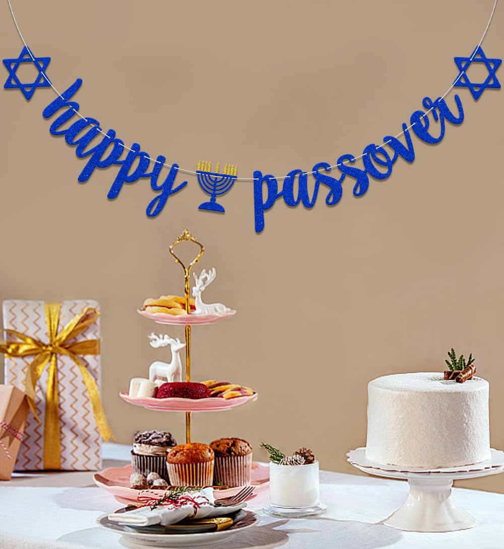 Happy Passover Banner, Passover Decorations, Celebrate Jewish Festival Party Decorations - Image 3