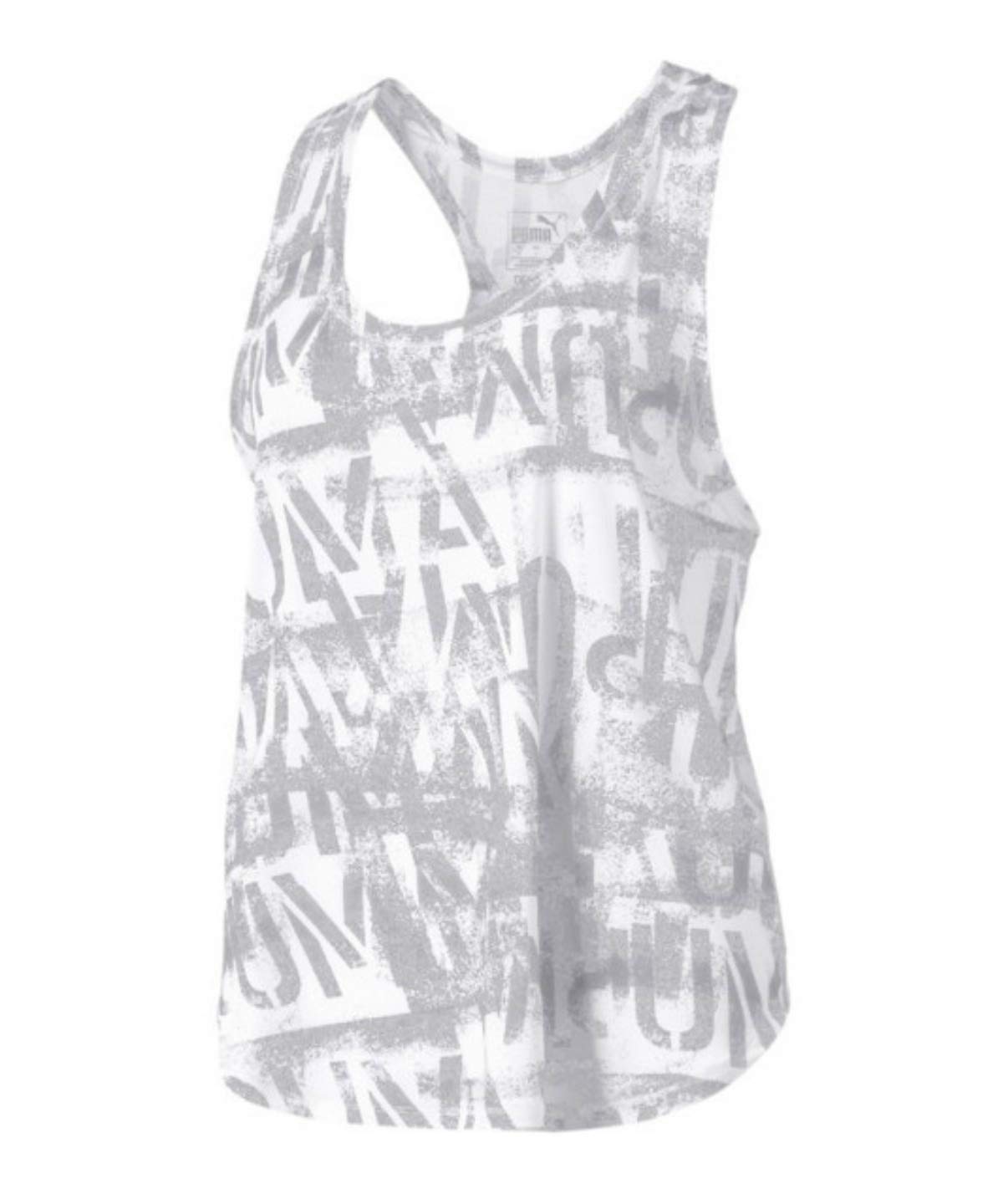 Puma Women's Grey Dry Cell Running & Training Tank Top White Sleeveless Tee 518799 02