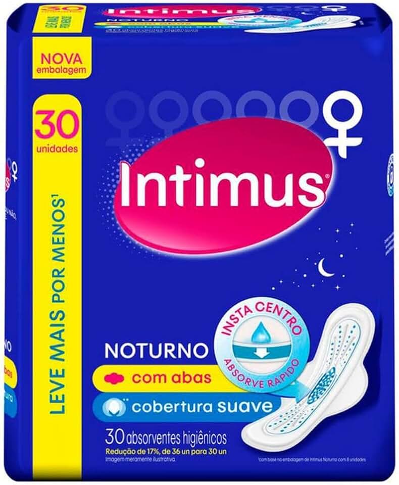 Absorvente Intimus Toda Protegida Noturno Suave Com abas 30 un