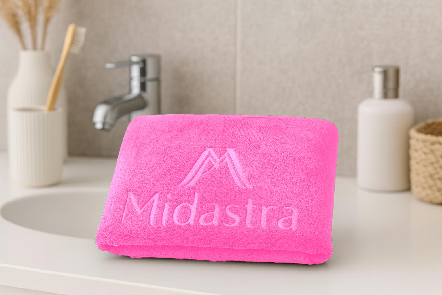 Peach Microfiber Bath Towel - Ultra Soft & Absorbent -21