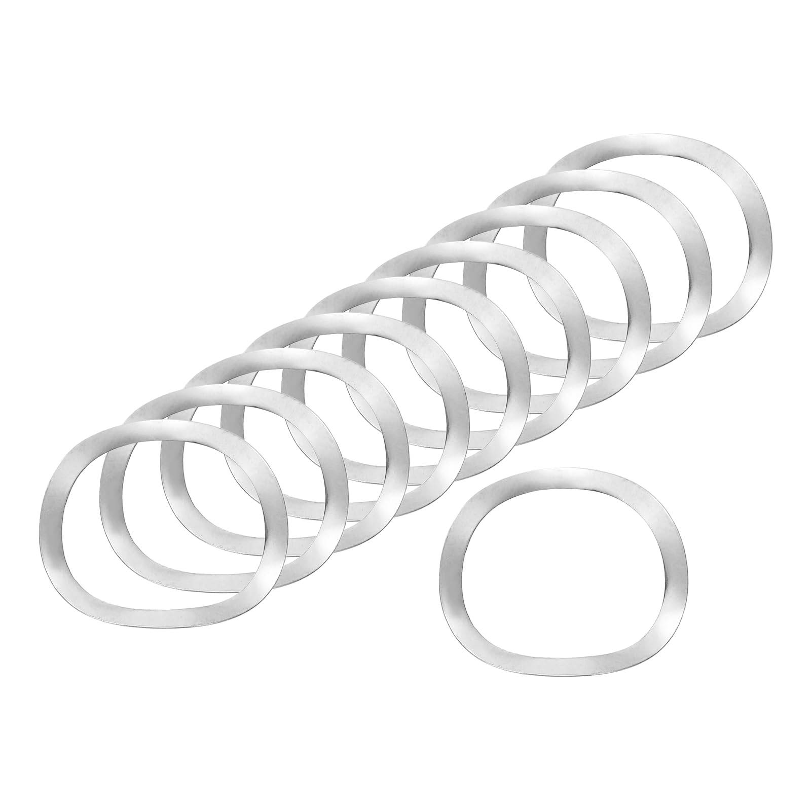 sourcing map Wave Spring Washer, 50Pcs 25mm x 31mm x 0.3mm (ODxIDxT) - 304 Stainless Steel Curved Washer for Screw Bolt, Wave Washers Gaskets for Machinery (Silver)