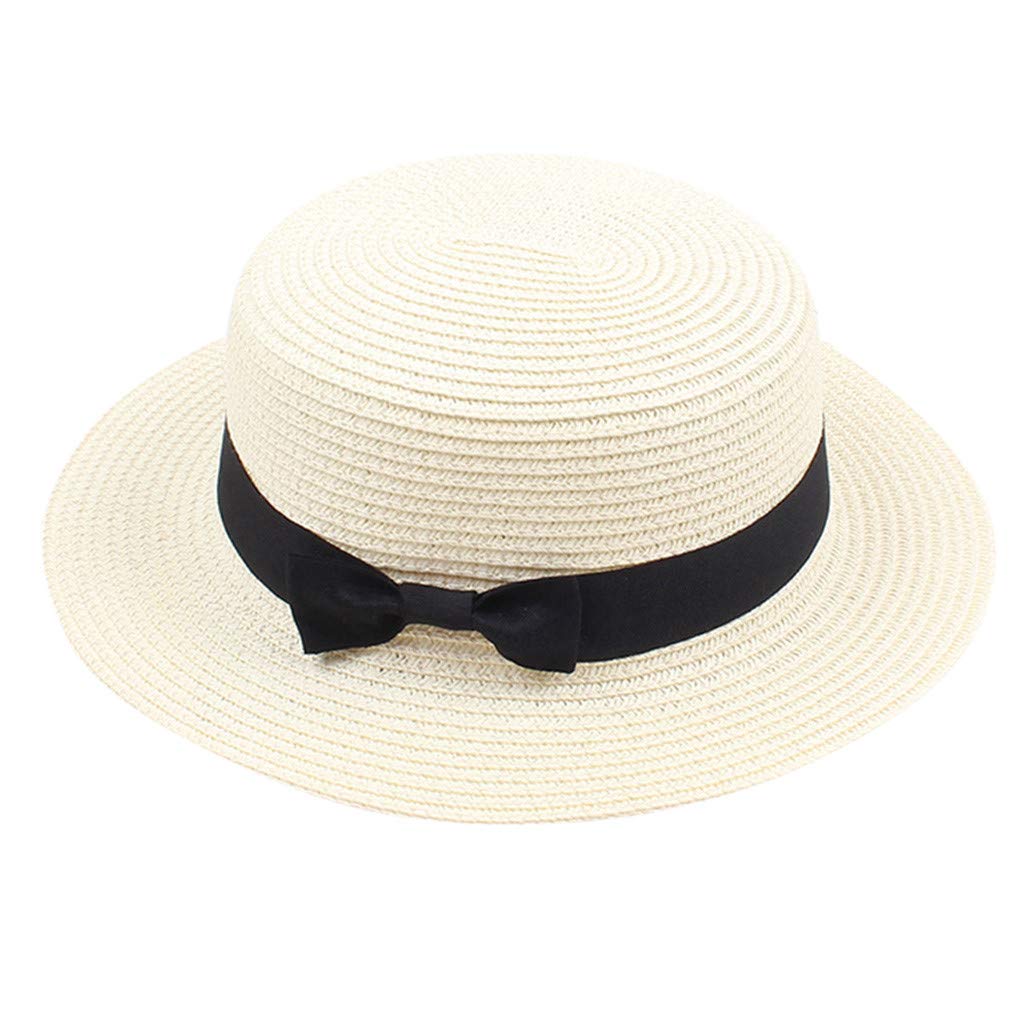 WWricotta Sombrero de Verano para Mujer, Sombrero de Playa de Paja sólida para Mujer, Sombrero para, Visera, de béisbol De Mujer Baratas