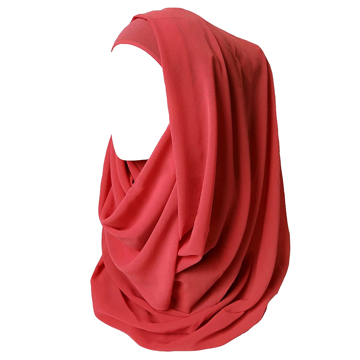 Abad EnterprisesAbad Chiffon Lightweight Scarf Sheer Wrap for Women (Assorted Colours) for Women's 70 x 30 Inch (Carmine)