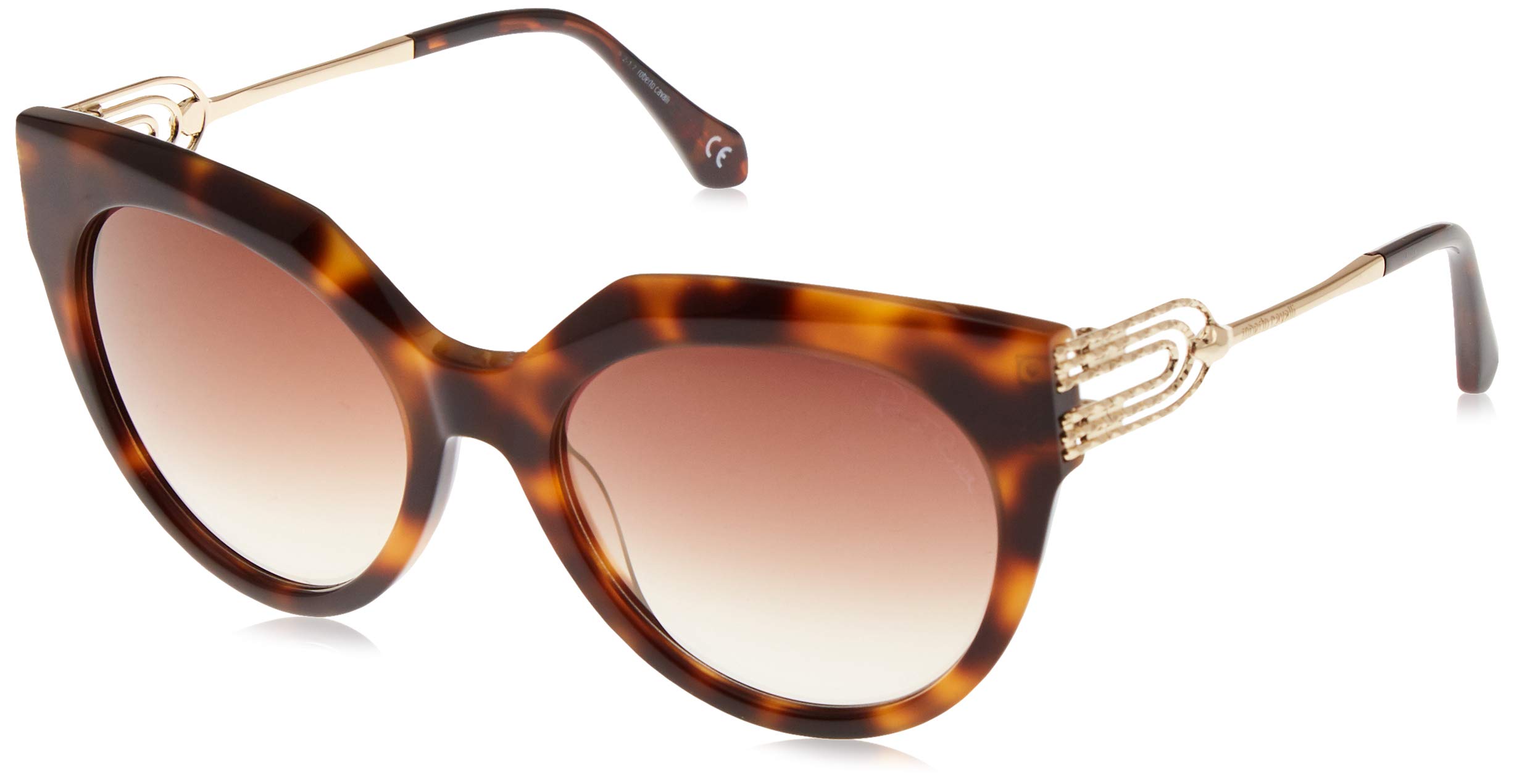 ROBERTO CAVALLI Oval Sunglasses RC1065 Gimignano 52G Havana/Gold 56mm 1065