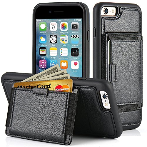 iPhone 6 Case, iPhone 6s Wallet Case with Credit Card Holder,ZVE Leather Wallet Case Cover with Kickstand Carrying Protective Shockproof Case for Apple iPhone 6 /6S 4.7