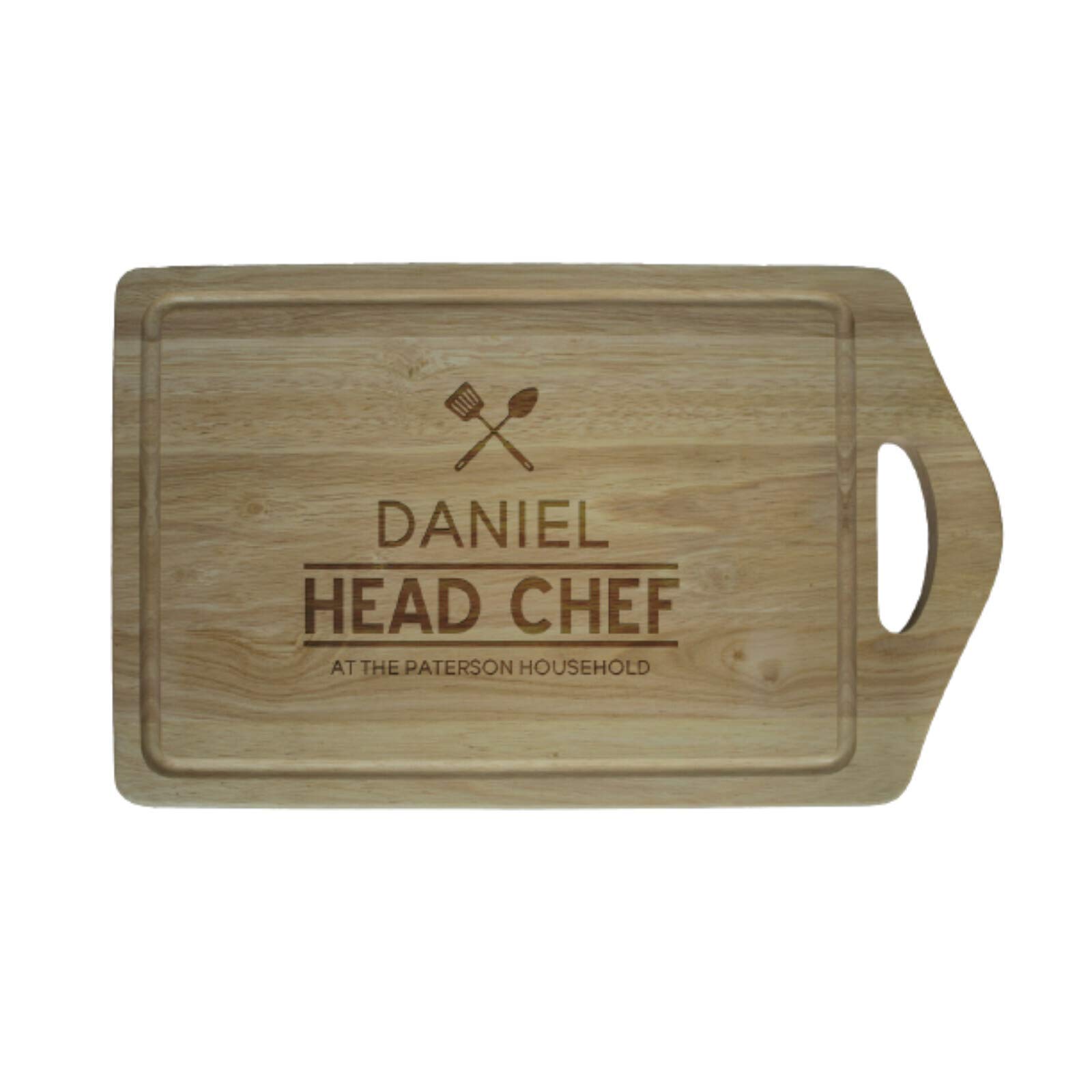 Be-Creative Tabla de cortar de madera personalizada, regalo grabado con láser, tamaño extra grande 450 mm x 280 mm, estilo 7