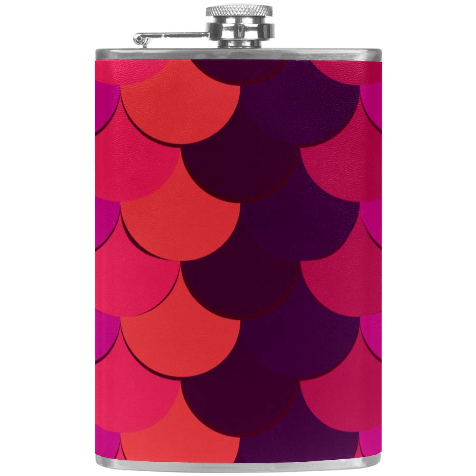 Flasque à whisky étanche en cuir rouge avec entonnoir de poche anti-gaspillage
