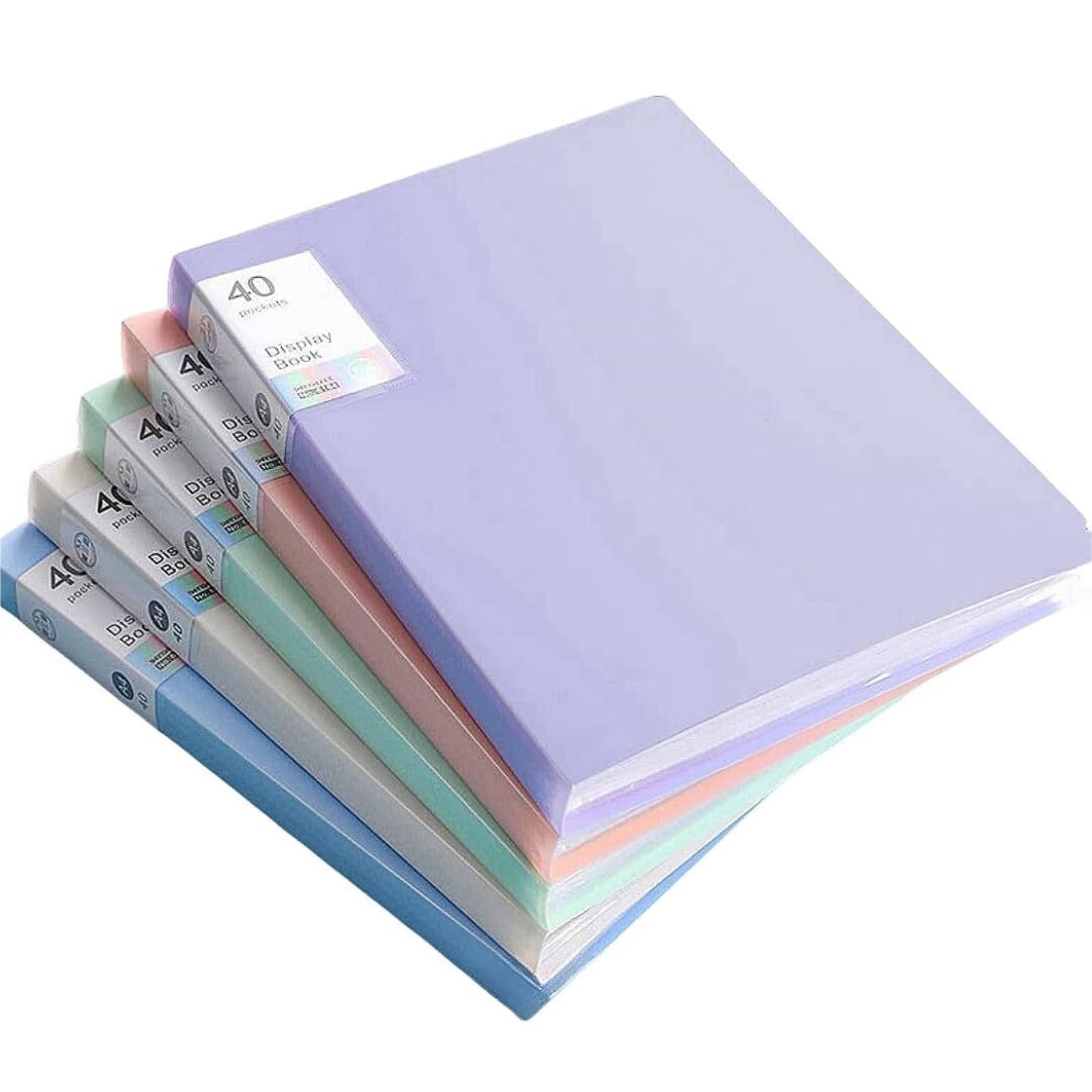 Paquete de 5 carpetas de 40 bolsillos, carpeta de portafolios de arte