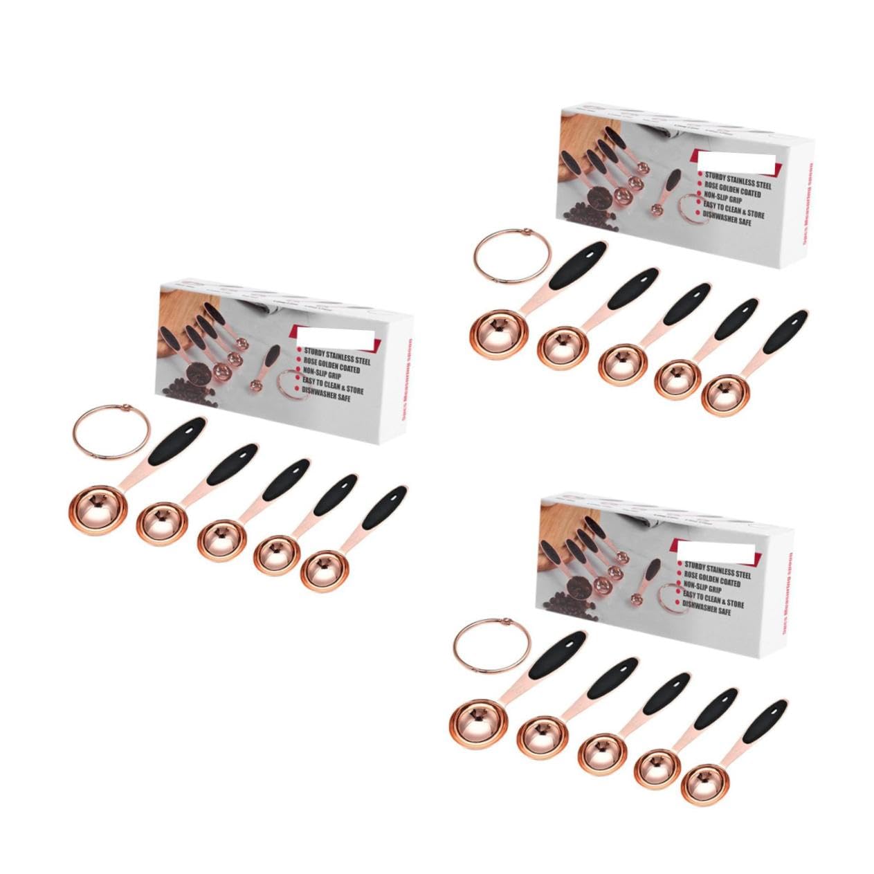 3 Juegos Cucharas Medidoras Inoxidable Hebilla Set de Utensilios de Cocina para Hornear Práctico y Compacto para Medidas Precisas