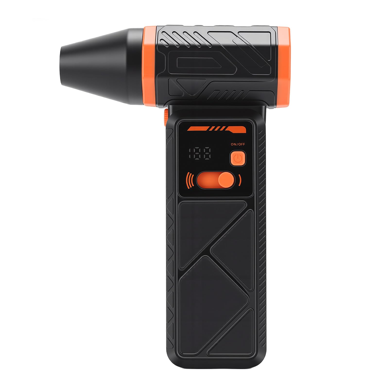 Qcwwy Elektrischer Luftreiniger, Kabelloser Luftbläser 130000 U, Min 52 M, S mit LED Licht for Computer Tastatur Zuhause Auto Reinigung (ORANGE)
