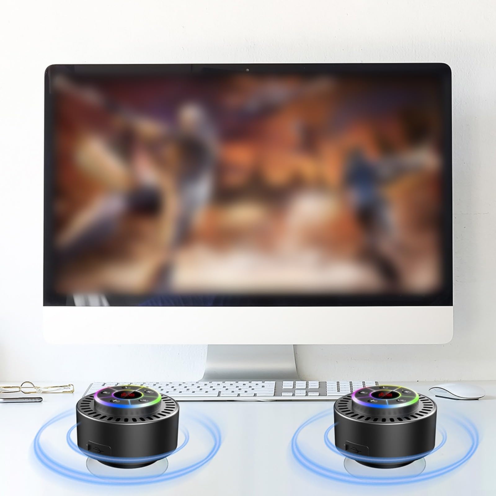 Altavoces de Ducha Bluetooth Altavoces de Ducha Altavoz de Ducha Bluetooth Resistente al Agua IPX7 con Radio FM y Pantalla LED, Color Negro, 86 x 86 x 54 mm