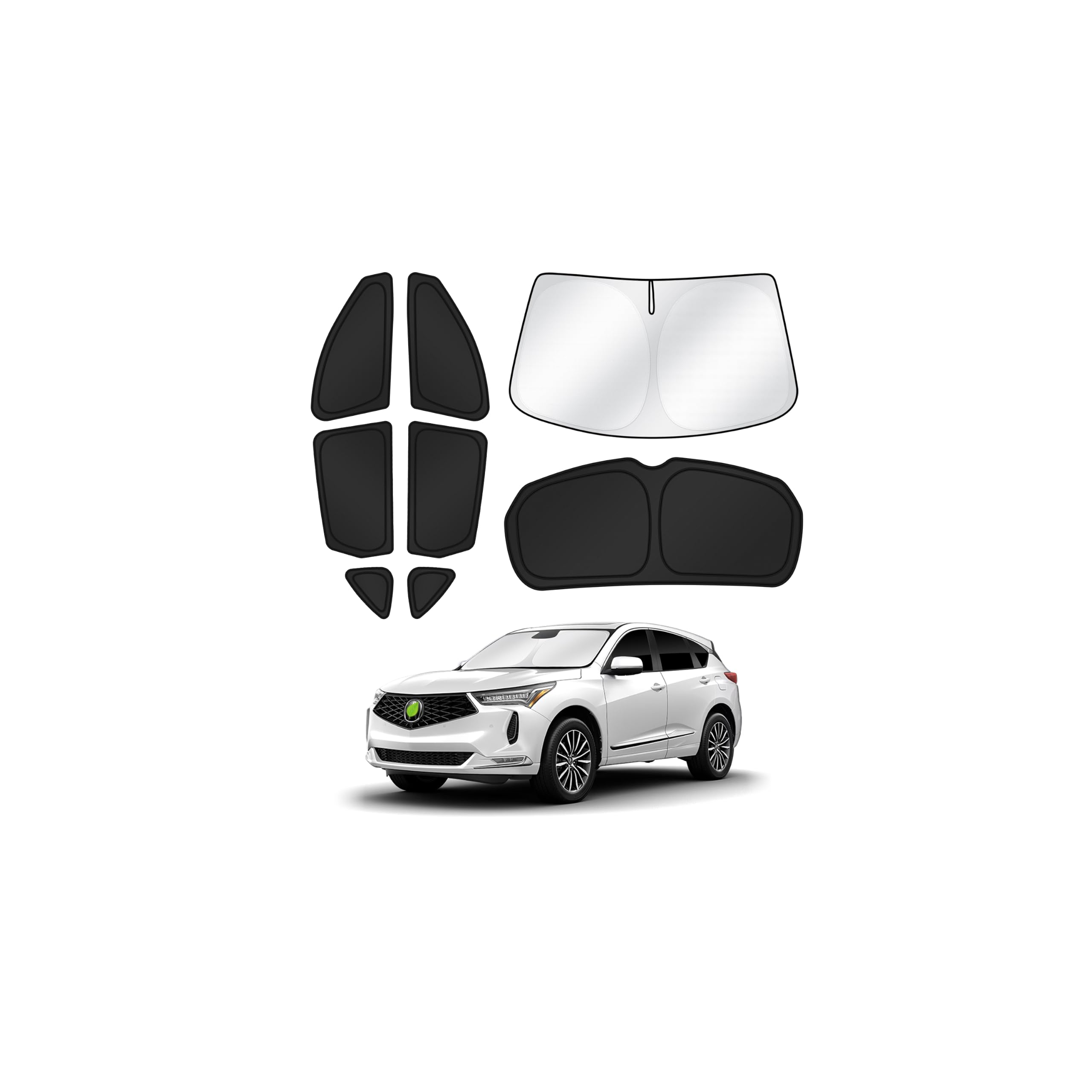 Canvcle Window Shades for 2019-2025 2026 Acura RDX Accessories Windshield Sun Shade Side Rear Window Covers Sunshade Sun Visor Shield Privacy Protection for Camping Keep Vehicle Cool Black 8PCS