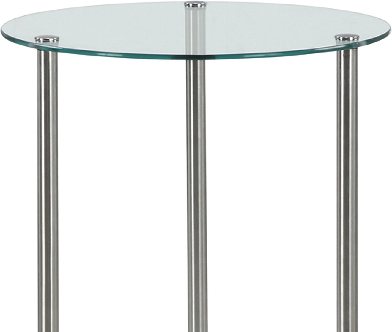 Convenience Concepts Designs2Go Classic Glass 2 Tier Round End Table, Glass