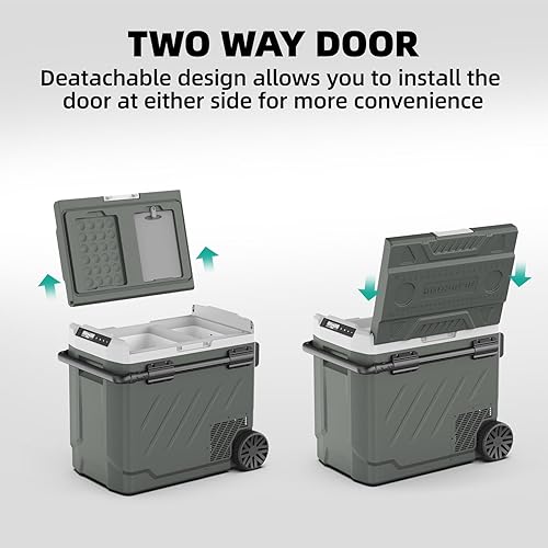 Miniatura 7 de Alpicool Refrigerador portátil para automóvil, refrigerador de 12 voltios con rueda, refrigerador de automóvil de 42 cuartos de galón, control