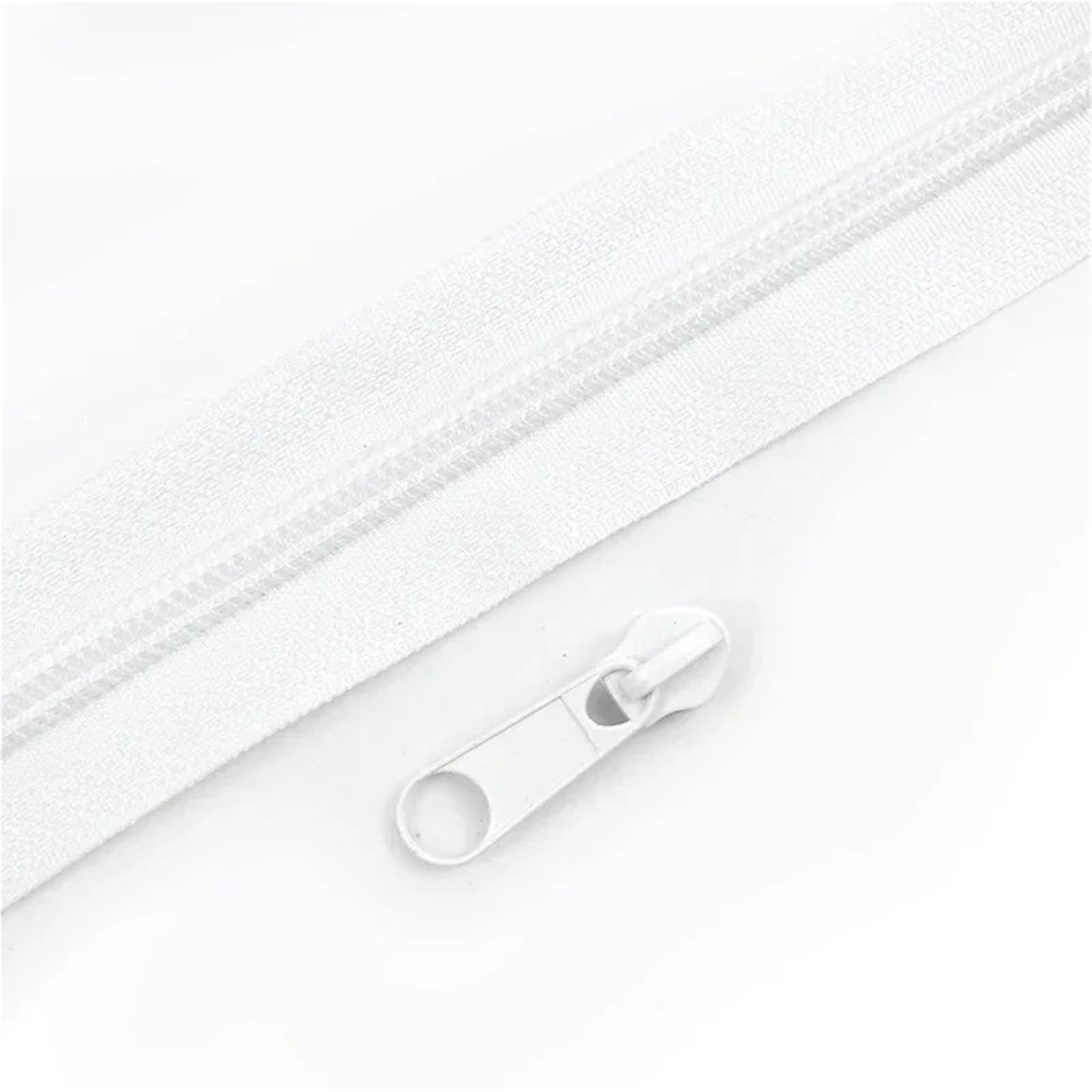 Zips for Sewing 2/5/10/20M 3# 5# Rainbow Nylon Zipper with Slider Bags Garment Decor Zip Closure By The Meter Zips Repair Kit Sewing Accessories Sewing Supplies(White,5MZips 5PcsSliders,No3)