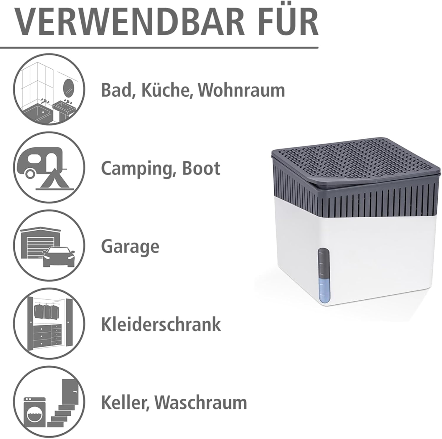 WENKO Cube Refill for Dehumidifier, Moisture Absorber for Bathroom, Bedroom, Garage, Closet, 1400 Cubic Feet, 1.1lbs, 3.94 x 1.97 x 3.94 inch, Medium