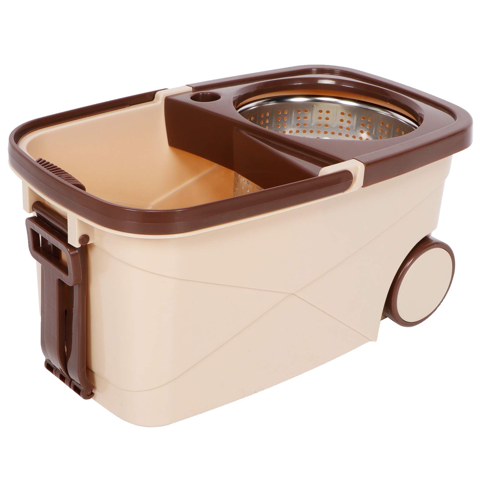 Ausla Kit de Fregona de Piso, Fregona de Limpieza de Acero Inoxidable 304 con Cubo, de Limpieza de Piso Giratorio, de 94-124 Cm, Cabezal de Microfibra, para Cocina, Baño, Oficina, Azulejos de Madera