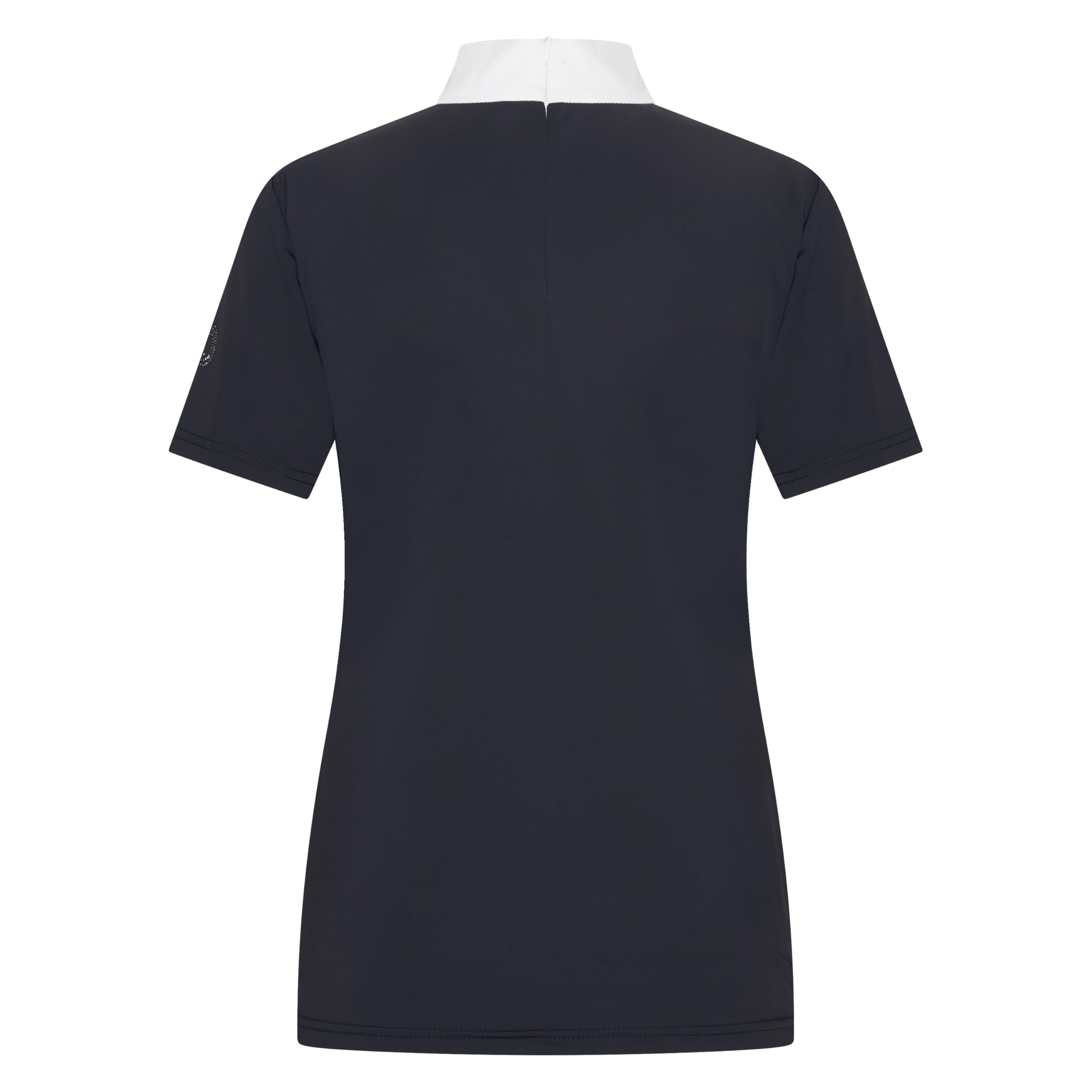 Imperial Riding Damen Turniershirt IRH Shines, Kurzarm Reitshirt mit Stehkragen, Strassverzierung und Rückenreißverschluss