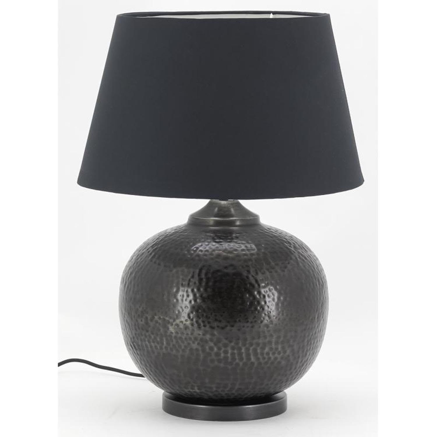 AUBRY GASPARD - Abat-Jour Coton Noir - Armature Métal - Forme Trapézoïdale 40x30x24 cm - Poids 0.75 kg - Compatible Pied E27 - Élégant Intérieur Moderne - Vendu sans Électrique