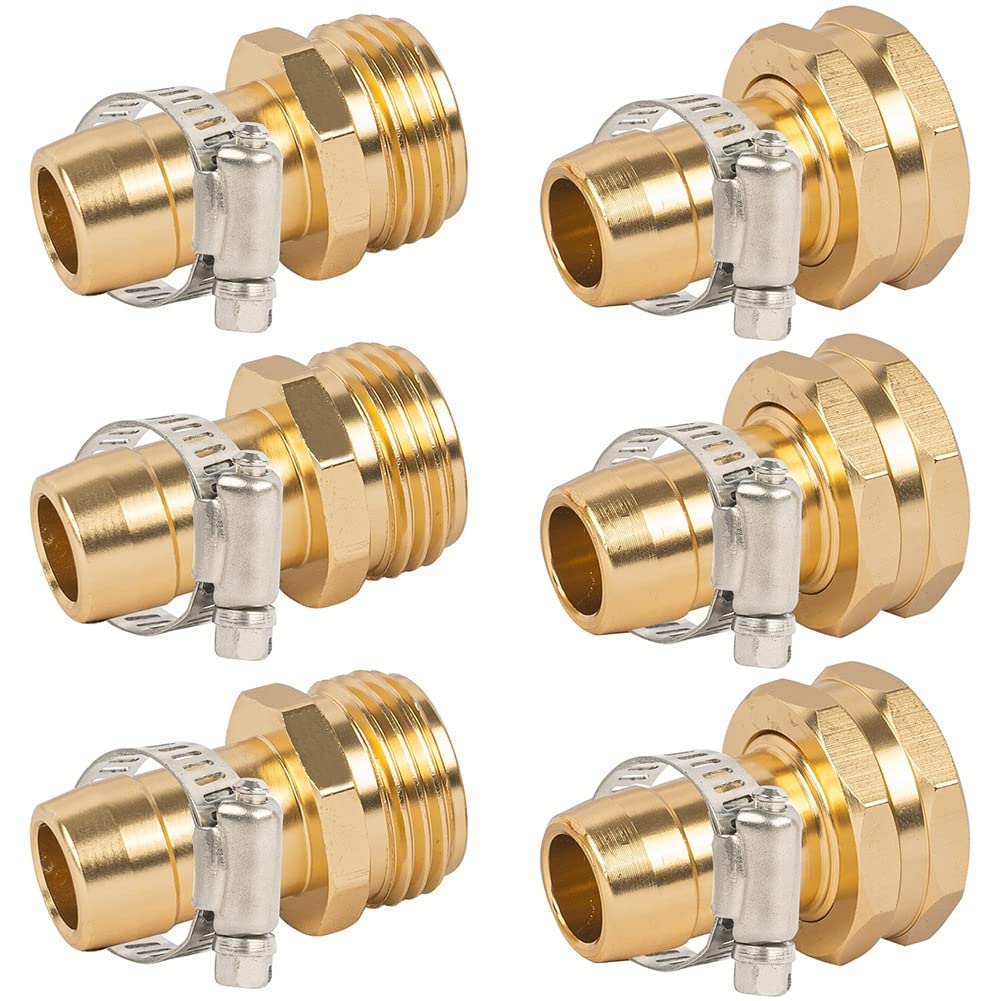 Ctrlzs Women's 3Sets Garden Hose Repair Connector,Claps &Male Garden Hose Fittings For 3/4In & 5/8In Repair Kit
