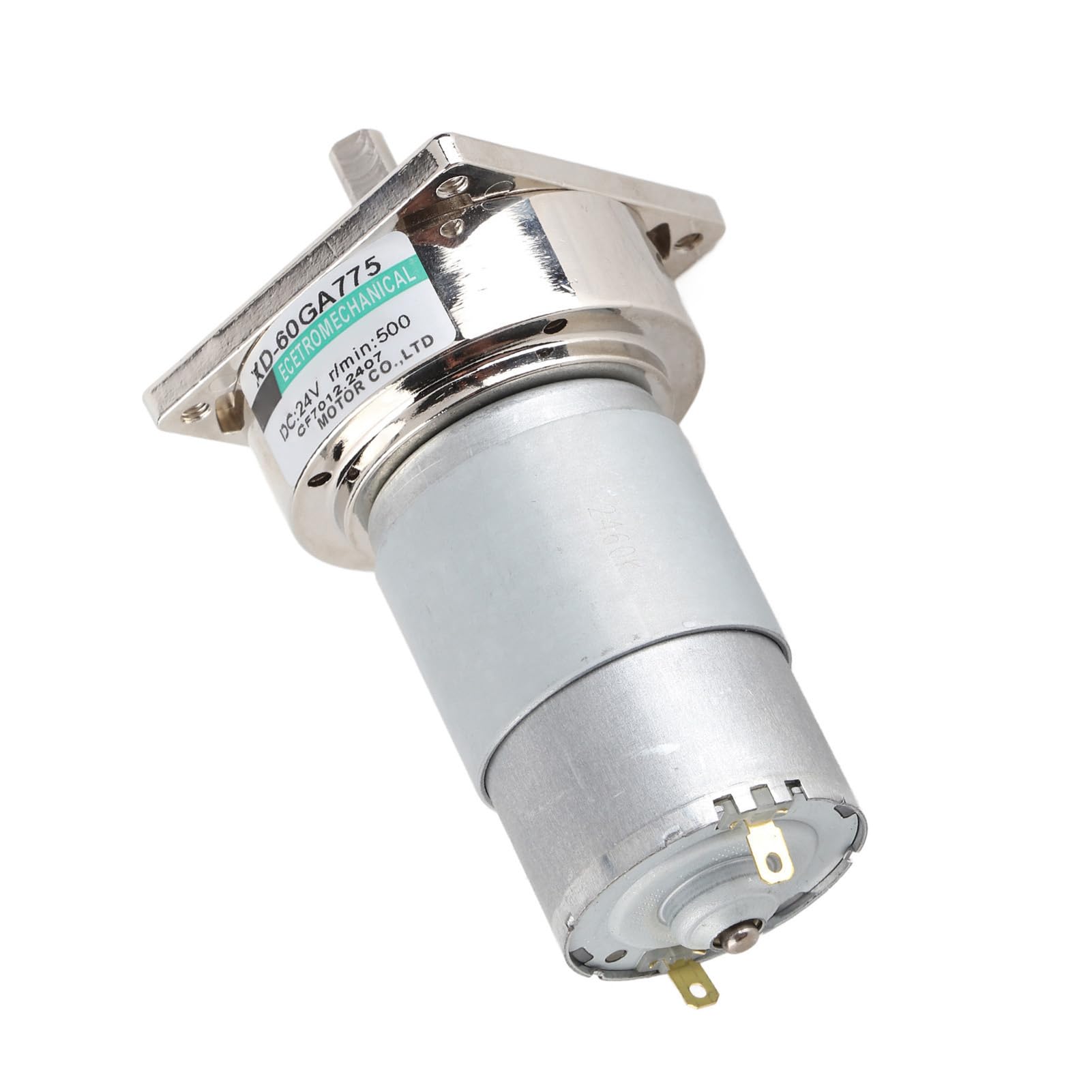 Motore a corrente continua, 12 V / 24V motore in metallo Motoriduttore a velocità regolabile 10-600rpm 35W CW/CCW Motore a bassa velocità(24 V 500 giri/min)