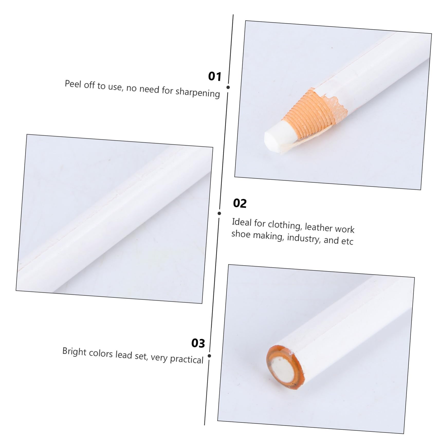 STOBOK Peel-Off Marker Pen Multi-Usage pour Dessin Et Couture Crayon De Marquage à Base De Graisse pour Boîte De Couleur Blanche