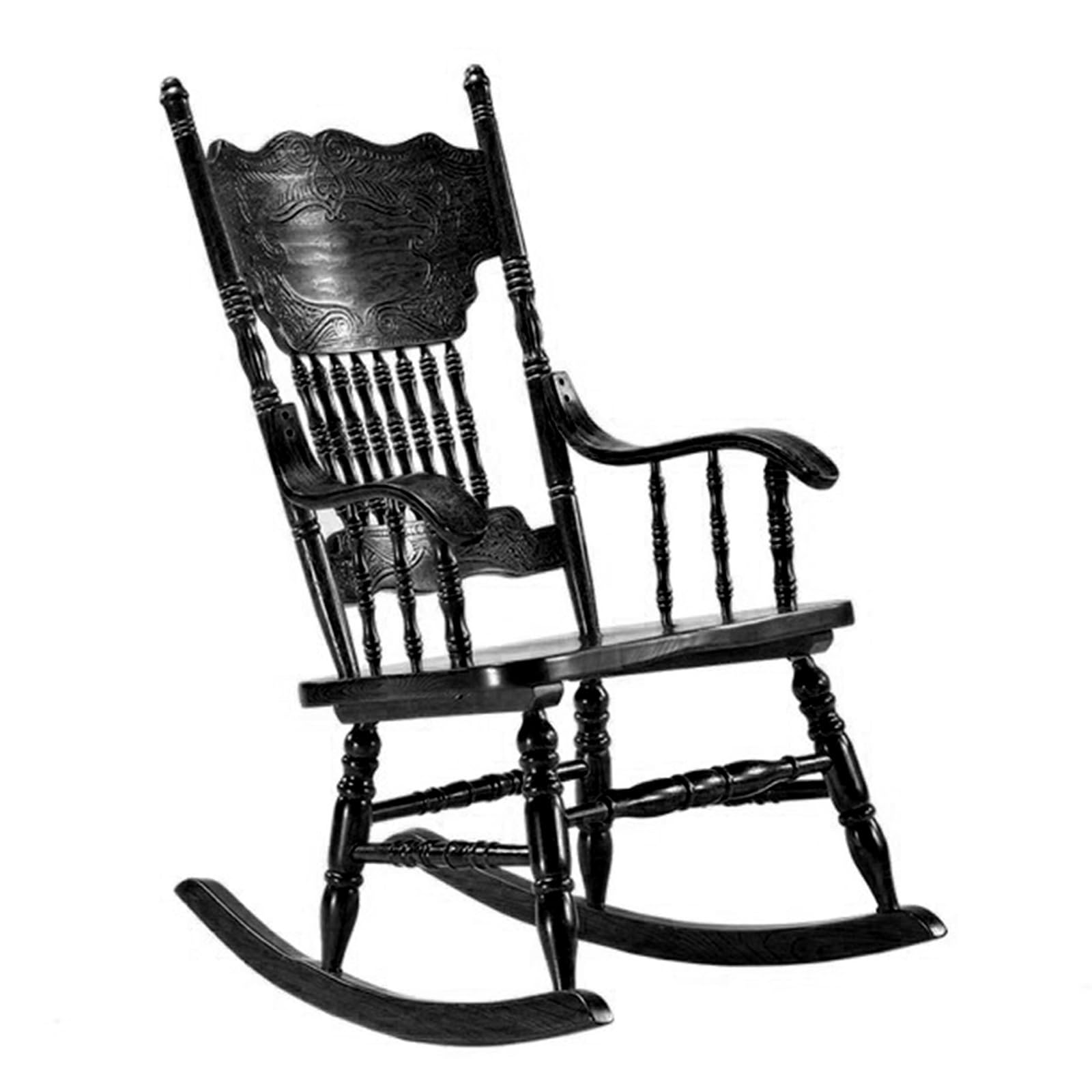 Mecedora de madera – balancín extra ancho para adultos para jardín al aire libre, soporta hasta 150 kg para patio, balcón, patio trasero