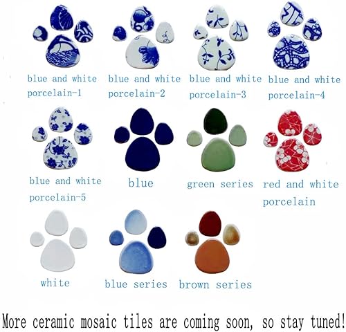 Miniatura 8 de Azulejos de mosaico de cerámica con puntos rojos y negros, 60 piezas en forma de lágrima en forma de lágrima de cerámica, suministros para proyectos