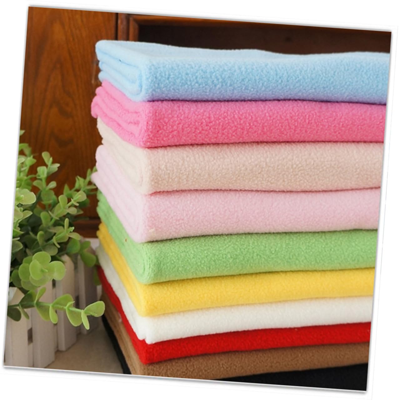 SEWACC 10 Stück Bunte Fleece Stoffe für Nähen und Patchwork Selbstgemacht Zubehör für Frauen und Mädchen Handgefertigt 10stücke Zufällige Farbe