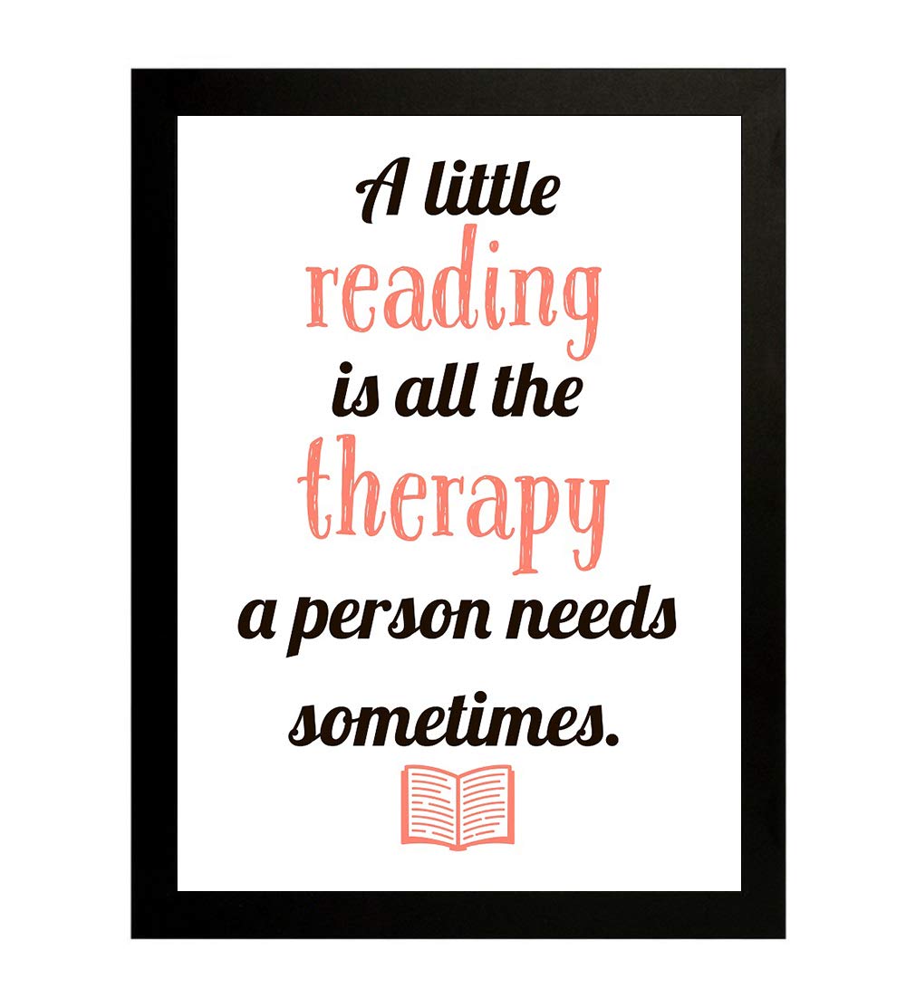 Interio Crafts Reading Motivational Quote Poster – Inspirational Book Lover Wall Art for Home, Library, Classroom, or Office – Literary Decor Gift (Frame 13X10 Inches, Black) - Framed