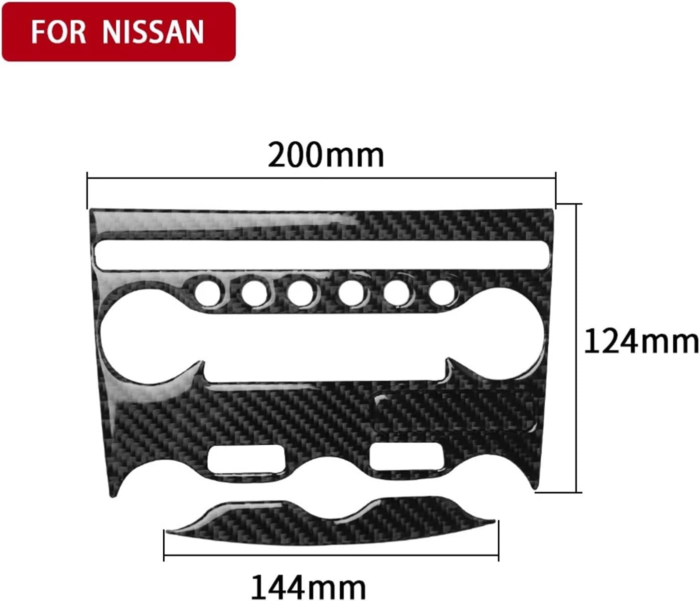 for Nissans 370Z Z34 2009-2022 Carbon Fiber Air Conditioning Vent Panel Frame Trim Center Console Cover Moulding Strip Sticker