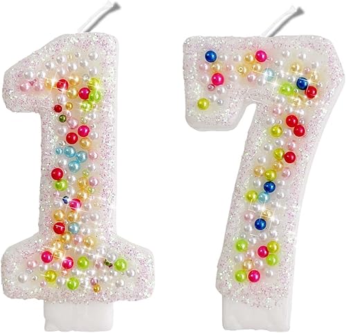 Miniatura 207 de Velas de números con purpurina de oro rosa de 2.8 pulgadas, muchos colores, regalos de cumpleaños de 22 años, velas de cumpleaños, velas de números