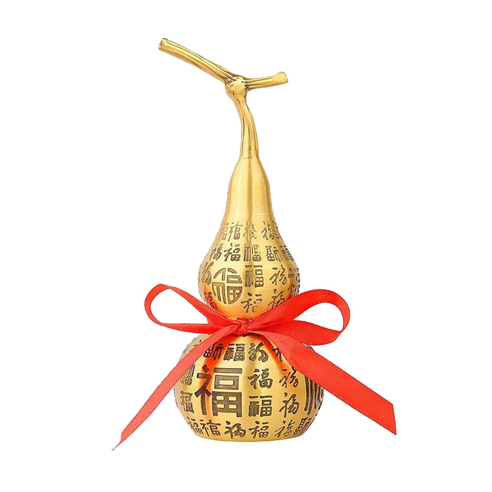 CLUB BOLLYWOOD® Chinese Fu Character Brass Gourd HU Lu Figurine for Entryway Tabletop Sturdy 18cm | Home & Garden | Home D?©cor | Figurines | 1 Feng Shui Brass Gourd