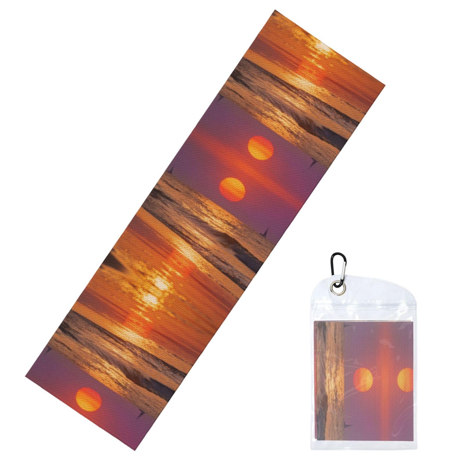 DUYIOKH Sunset Beach Print Cooling Towel, Portable Towel for Gym Workout Golf Beach World Cup Sports Hot Weather