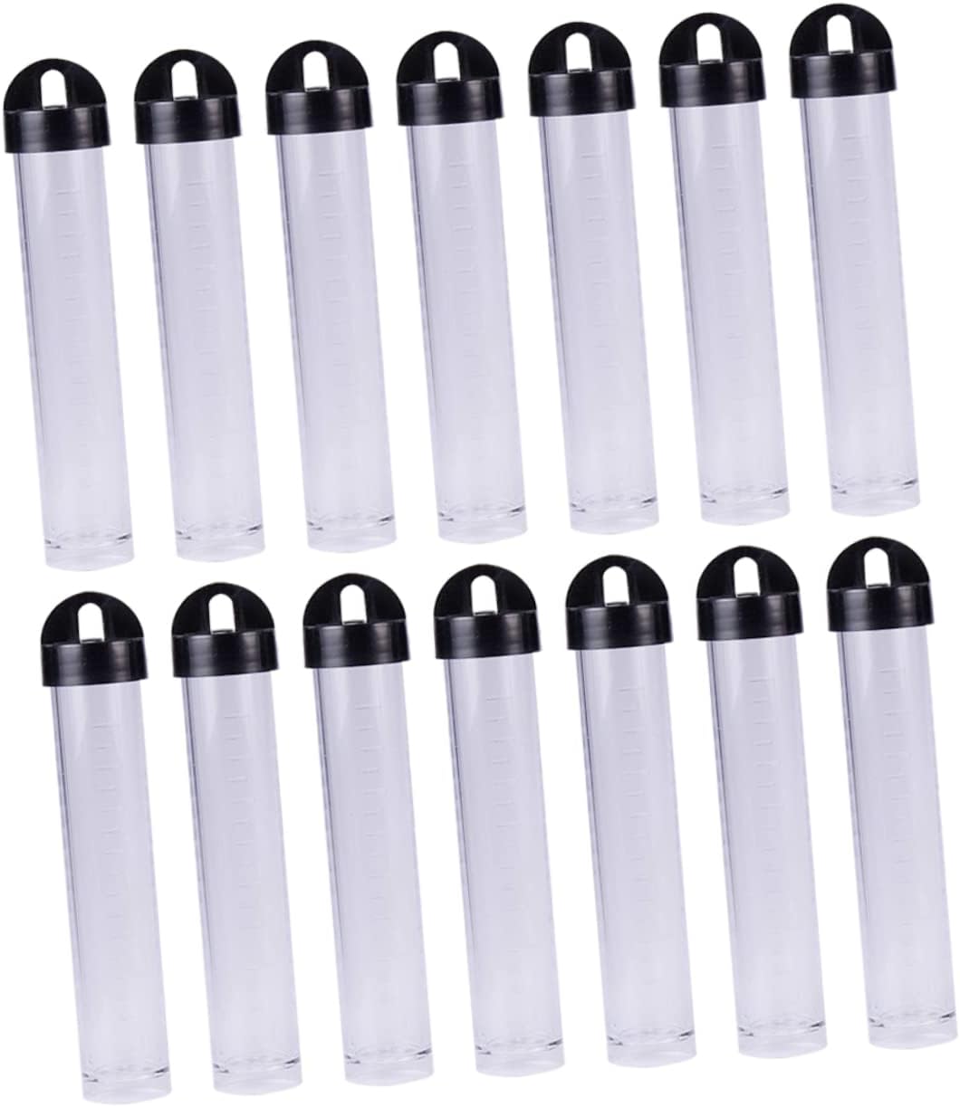 FONDOTIN 30pcs Transparent Bead Storage Containers with Screw Lids Cylindrical Jars for Craft Supplies Beads and Accessories Reusable and Impact Resistant