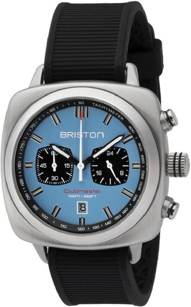 Briston Clubmaster Chrono Date Sport 42 Stainless Steel Matt Light Blue Dial 16142.S.SP.18.RB