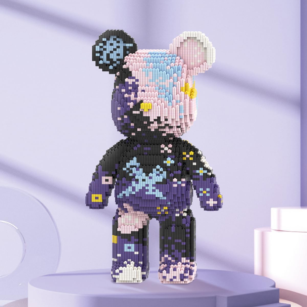 DAHONPA Animal Series Graffiti - Juego de bloques de construcción de ladrillos de oso morado, 5600 piezas, juego de micro ladrillos, modelo de decoración de regalo para niños y niñas