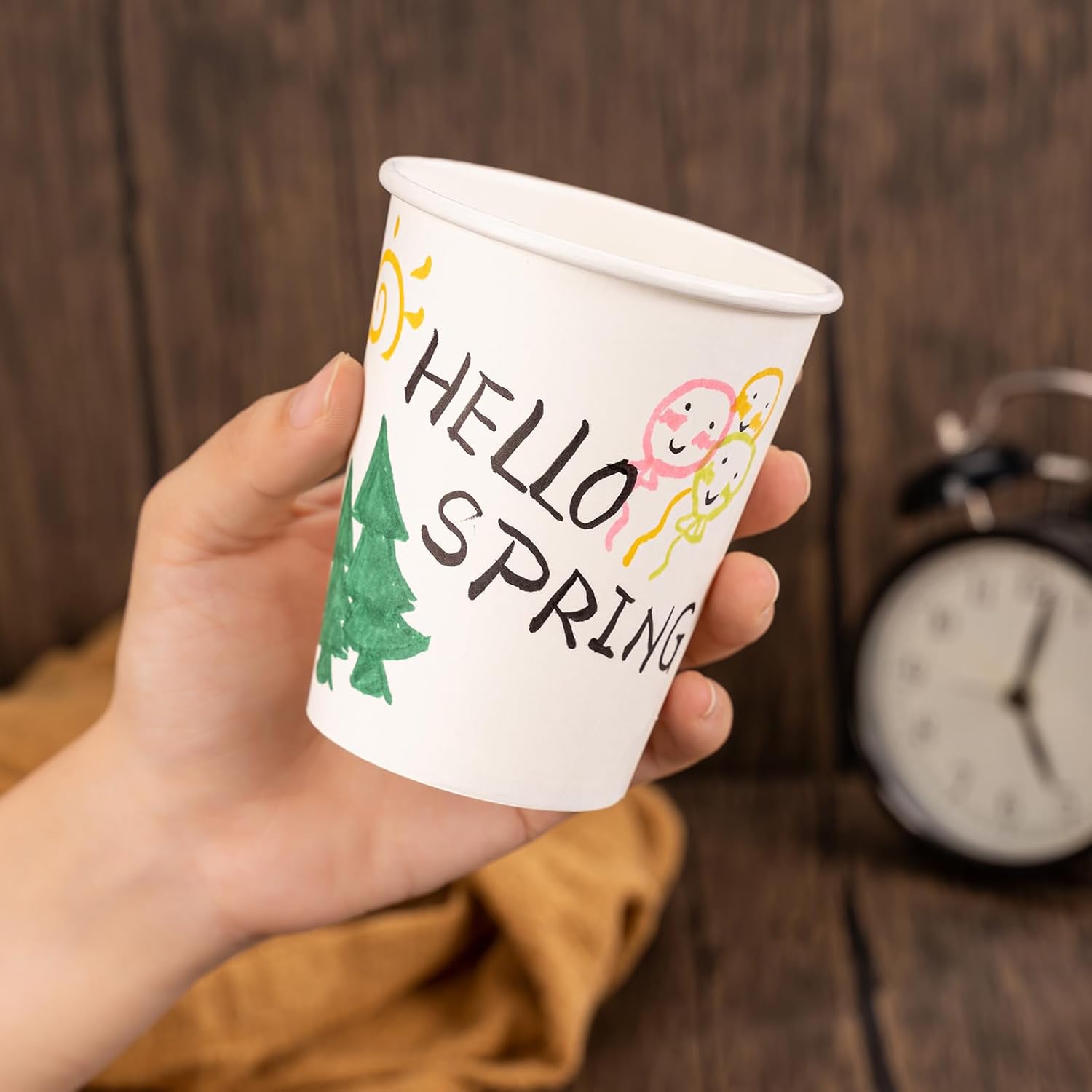 100 Pack Paper Cups, 8 oz Disposable Coffee Cup, White Paper Cups, Hot Beverage Drinking Cup for Parties, Travel, and Events - Image 8