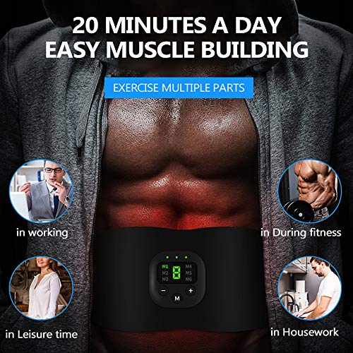 Estimulador muscular, Andoer Visor digital inteligente EMS Micro atual adesivo para músculos abdomin