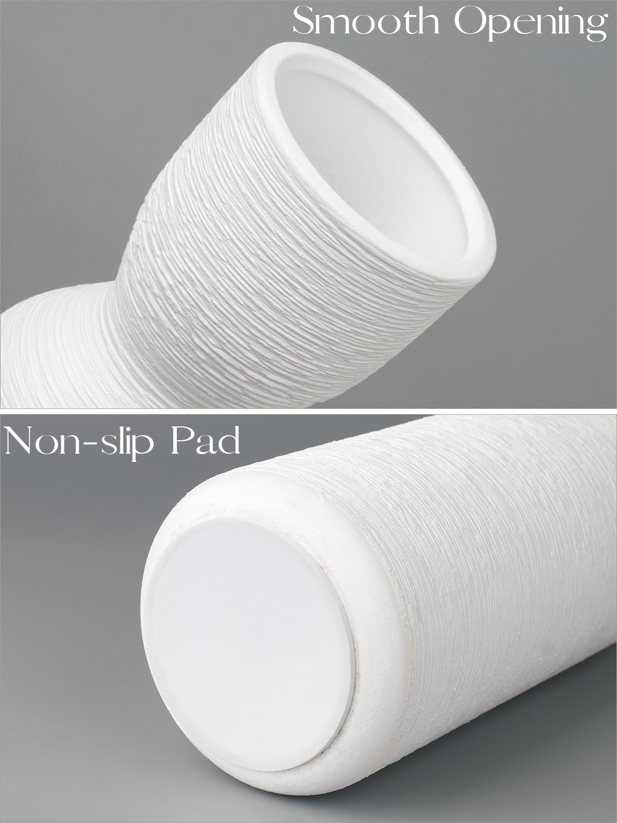 White Ceramic Tall Vase, 38cm Minimalist Style Flower Vases for Home Office, Party, Wedding Decorative, 38 cm - Image 3