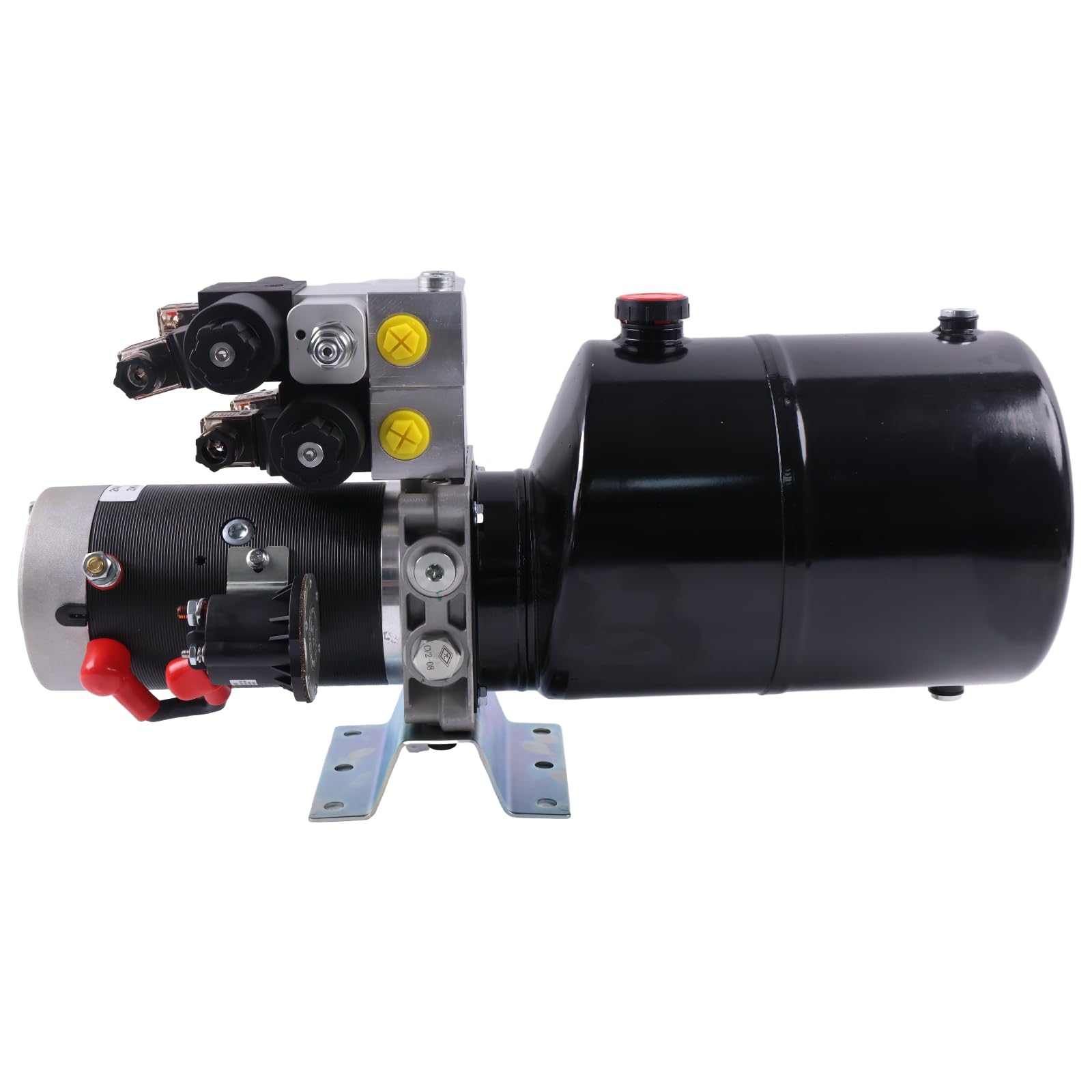 Solarhome Doppeltwirkendes Hydraulikaggregat, 3 kW, 24 V DC, 8 Quart Stahltank, 1,8 GPM, 2900 PSI, SAE 8, kompatibel mit Kippanhänger, Auto-Heben